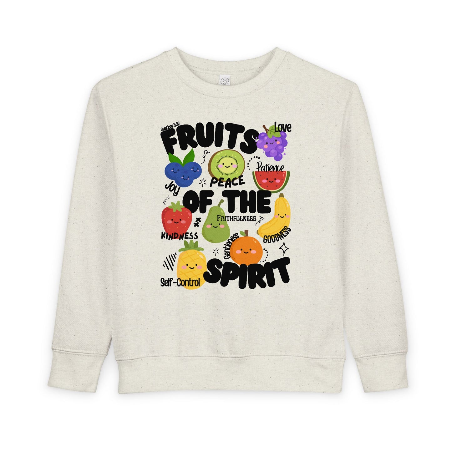 'Fruits of the Spirit' Toddler Sweatshirt - Cute Fruit Bible Verse Crewneck for Toddlers And Little Kids