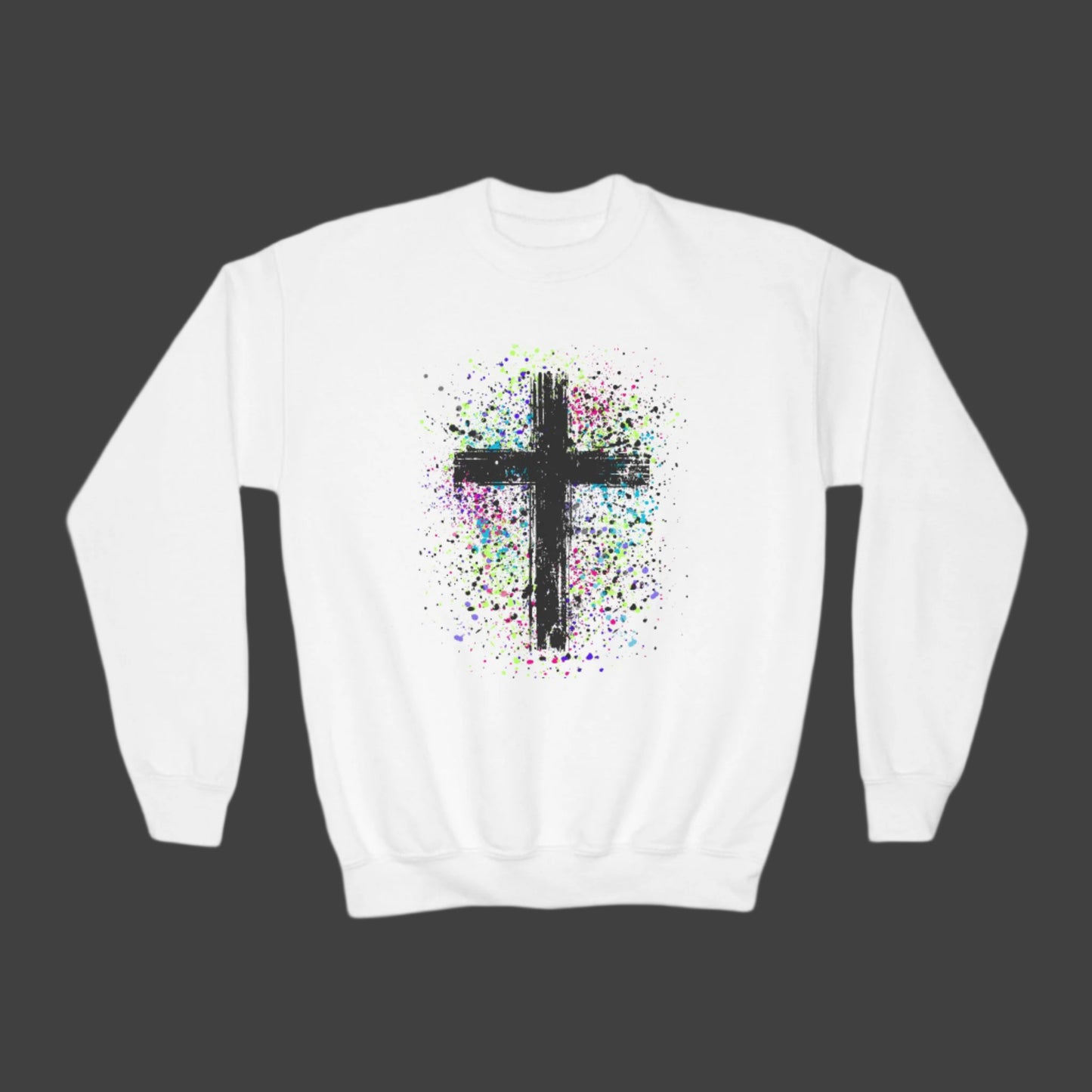 Kids Vibrant Cross Crewneck Sweatshirt