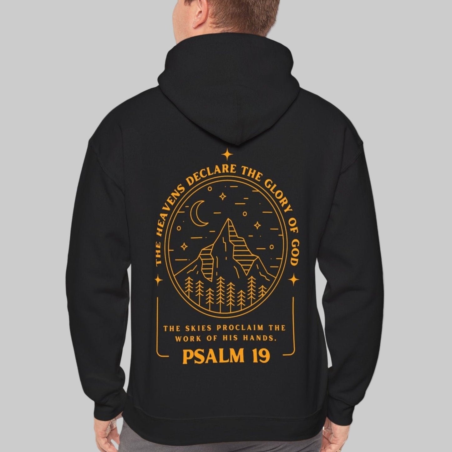 Psalm 19 Cozy Bible Verse Unisex Hoodie, Faith-Based Hooded Sweatshirt, God’s Glory Design, Spiritual Apparel