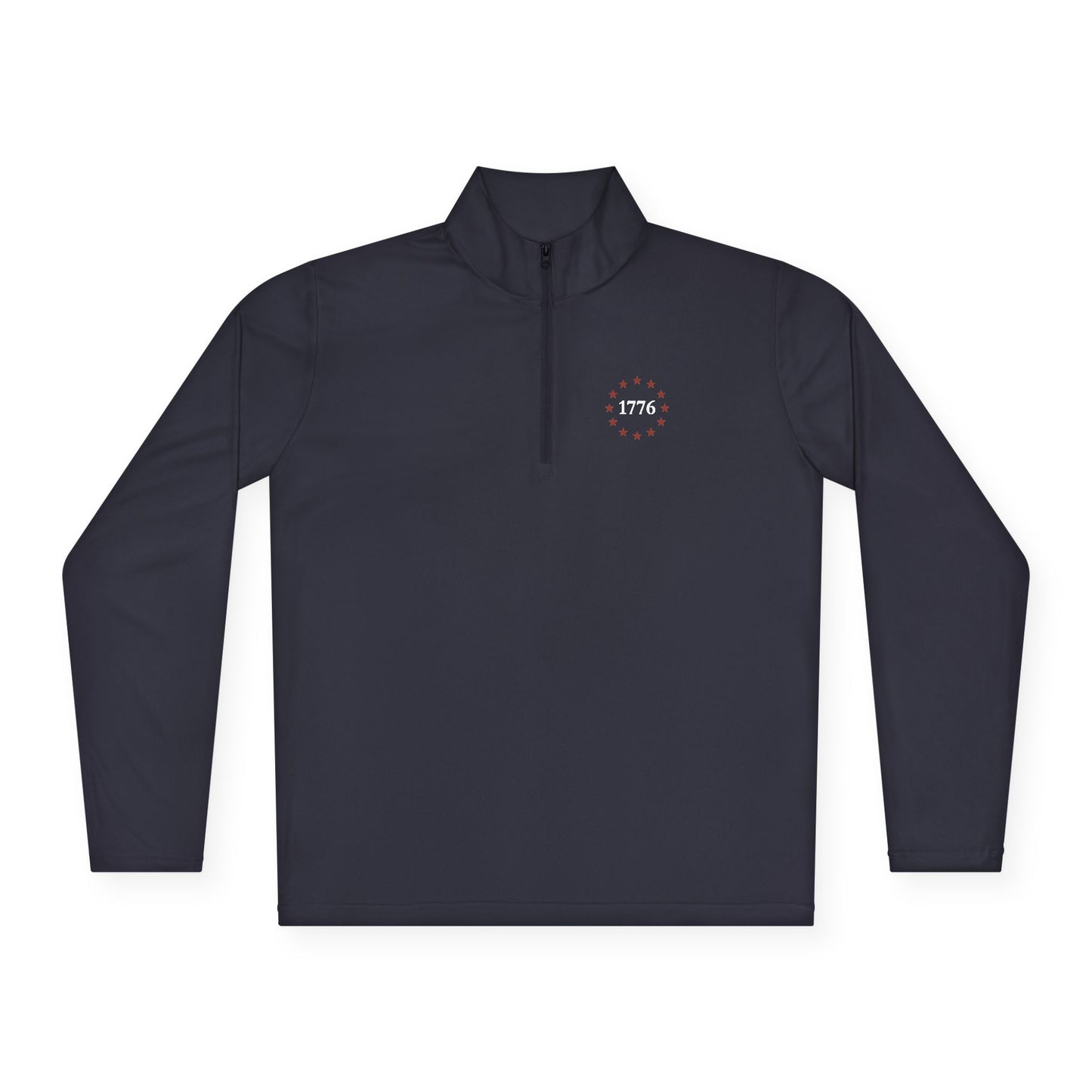 1776 One Nation Under God Patriotic Quarter-Zip. Fast Drying And Lightweight Athletic Pullover