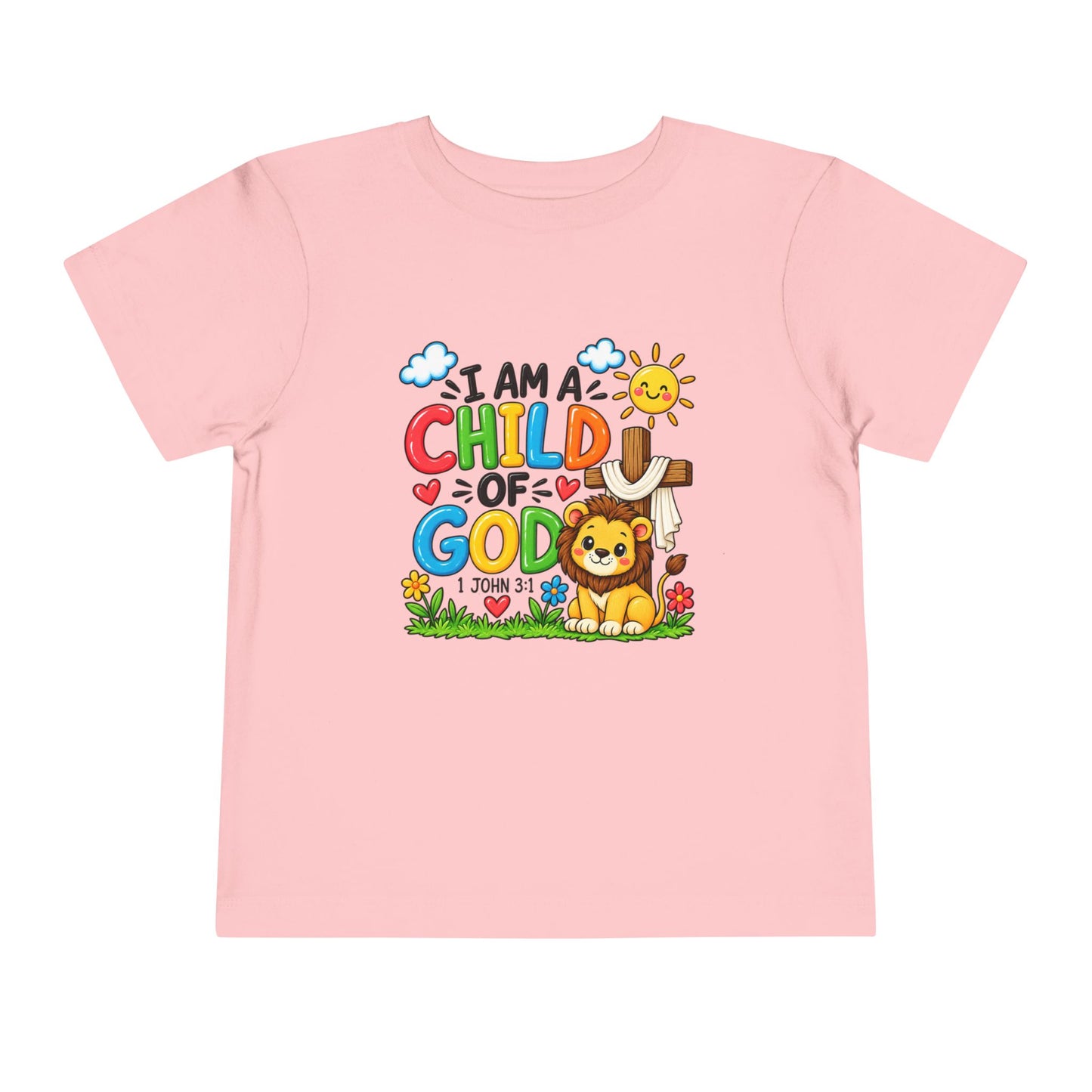 I Am a Child of God Toddler Christian T-Shirt | 1 John 3:1 Bible Verse Kids Tee | Faith-Based Toddler Shirt