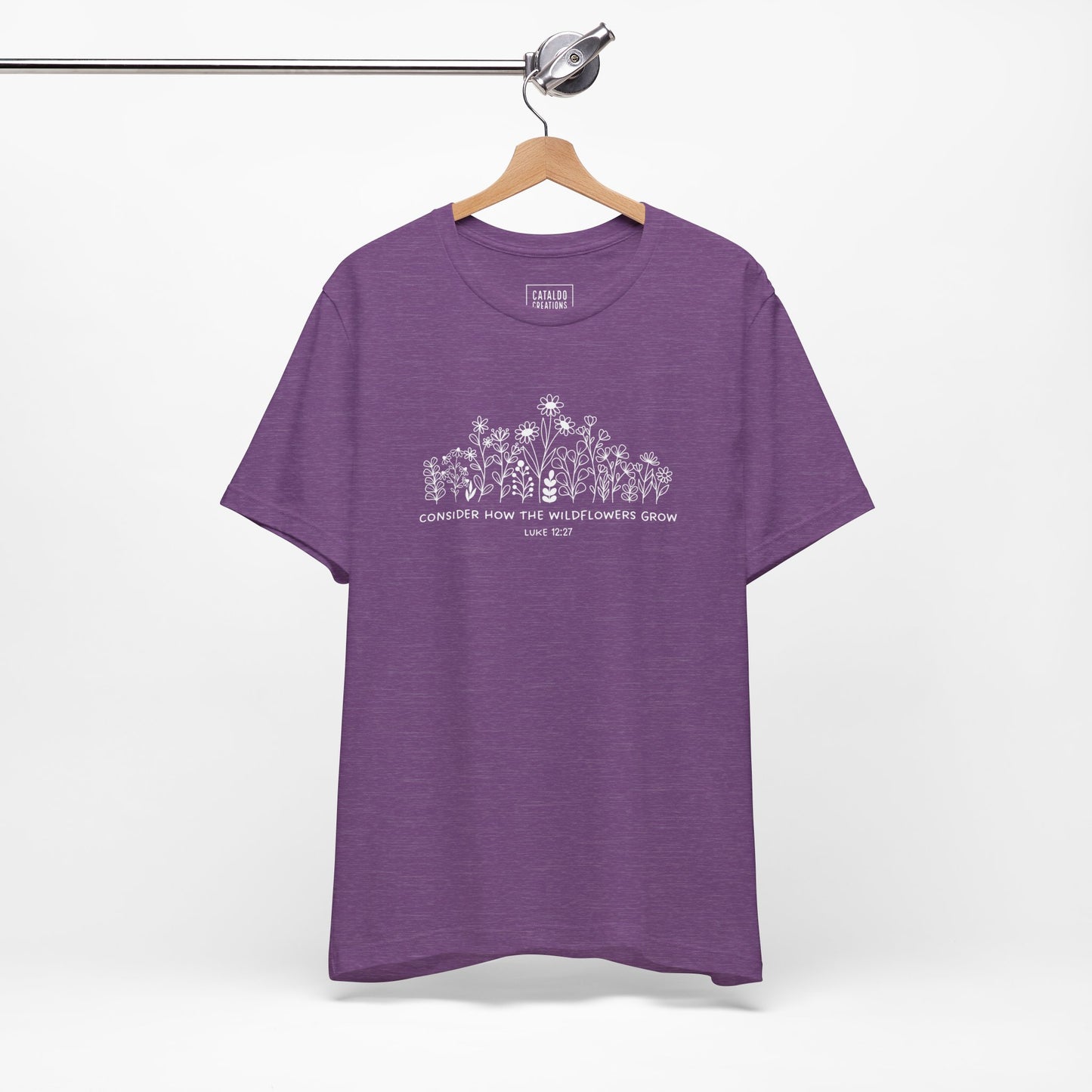 "Consider How The Wildflowers Grow" Luke 12 Bible Verse Graphic T-Shirt