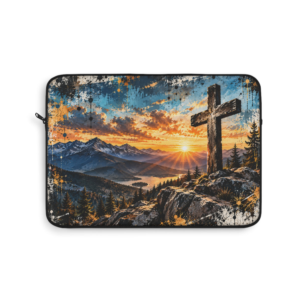 Christian Mountain Cross Laptop Sleeve – Faith-Inspired Laptop Case for Teens | 12", 13" & 15"