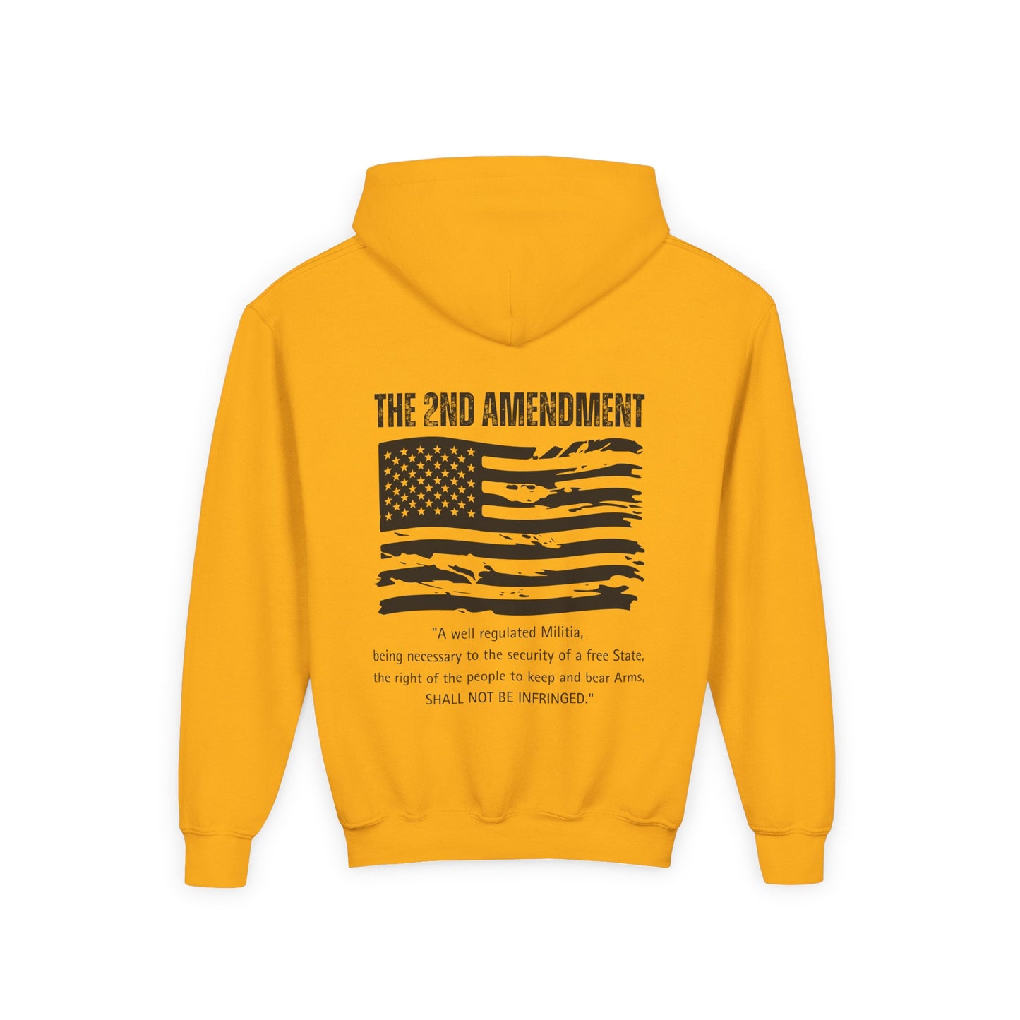 Youth 2nd Amendment Flag Design Hoodie, Kids 2A Sweatshirt, Gift for Teens, Patriotic Apparel, Flag Hoodie