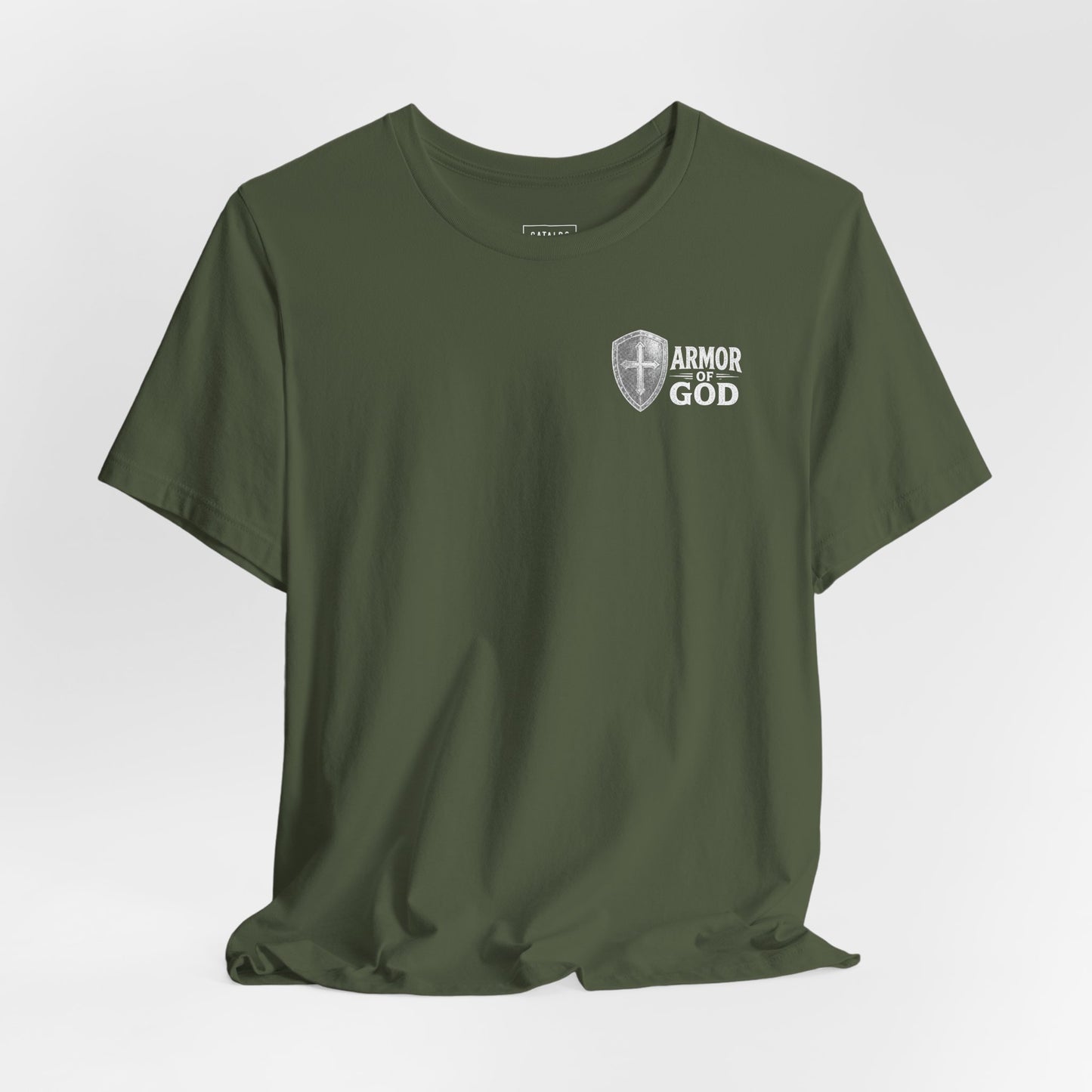 Full Armor of God Christian T-shirt featuring Ephesians 6:13. Vintage armor illustration designed to inspire faith, courage, and daily spiritual strength.