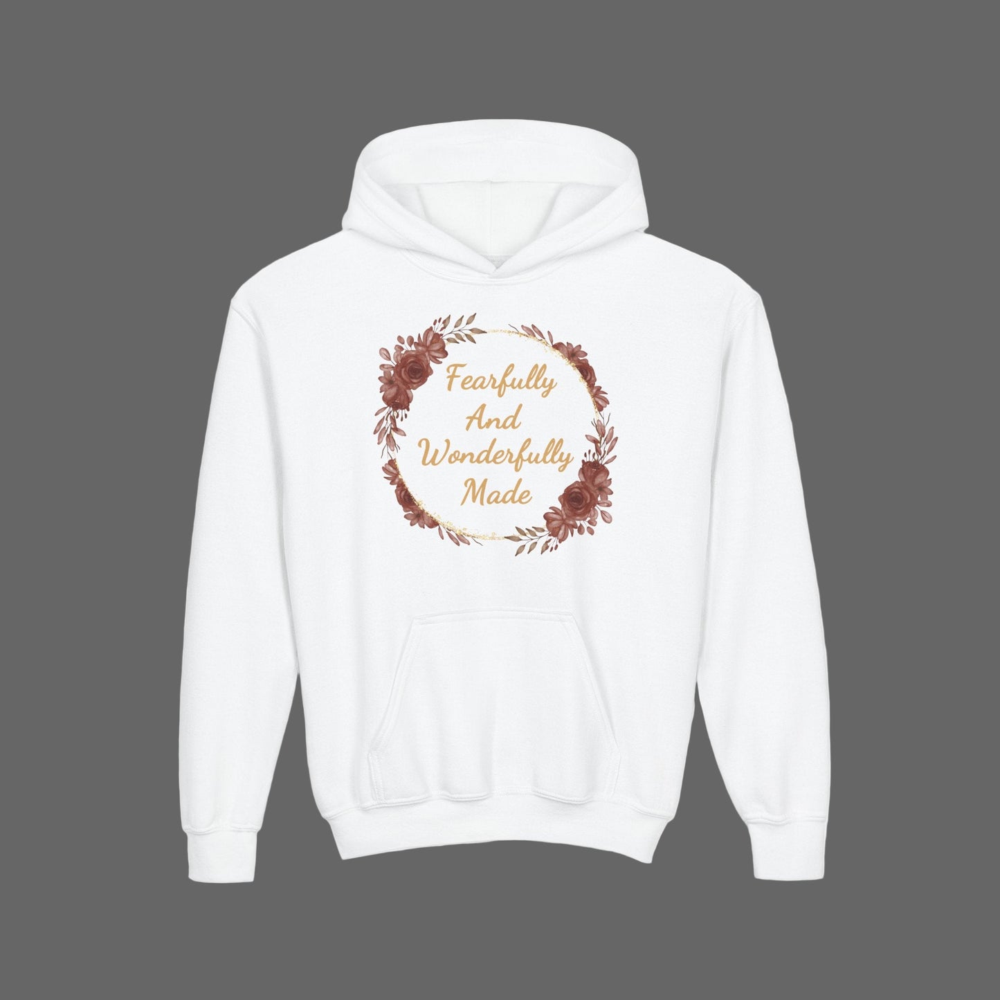 Girls Fearfully and Wonderfully Made Youth Hoodie | Bible Verse Sweatshirt for Kids, Gifts for Teens Girls, Motivational Christian Apparel