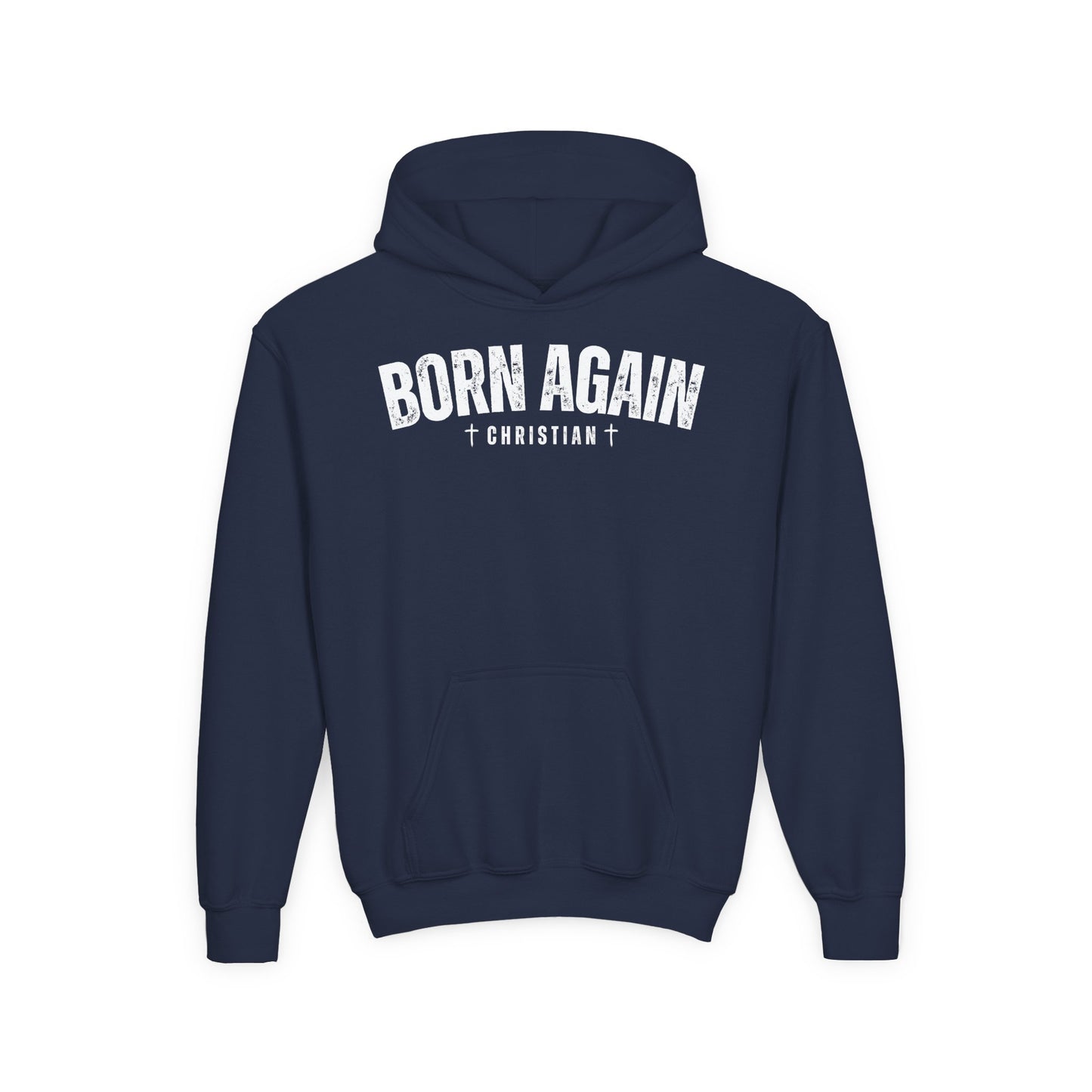 Born Again Christian Youth Hoodie, Christian Sweatshirt, Religion Apparel, Faith-Based Gift, Church Youth Group Clothing