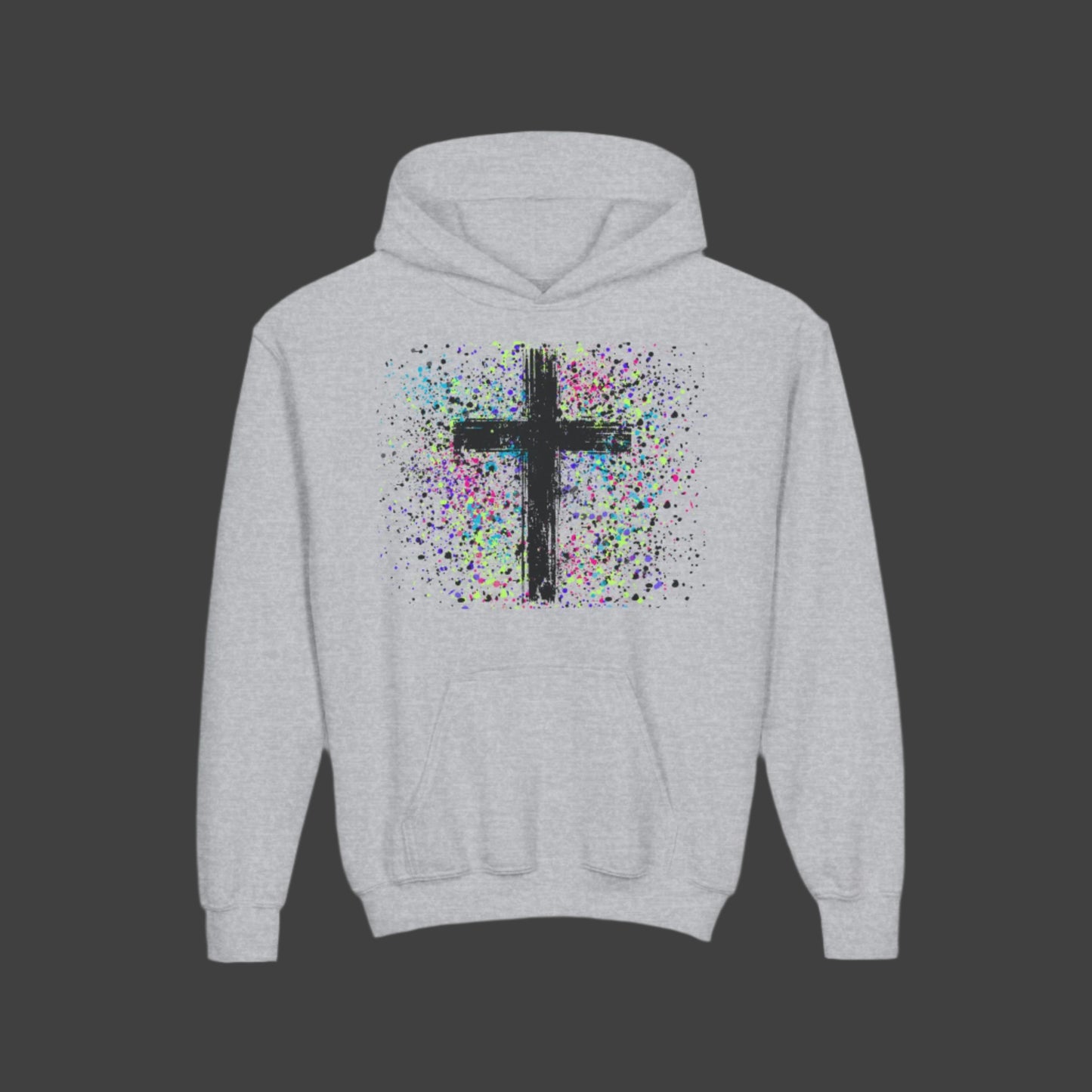 Kids Vibrant Cross Youth Hooded Sweatshirt