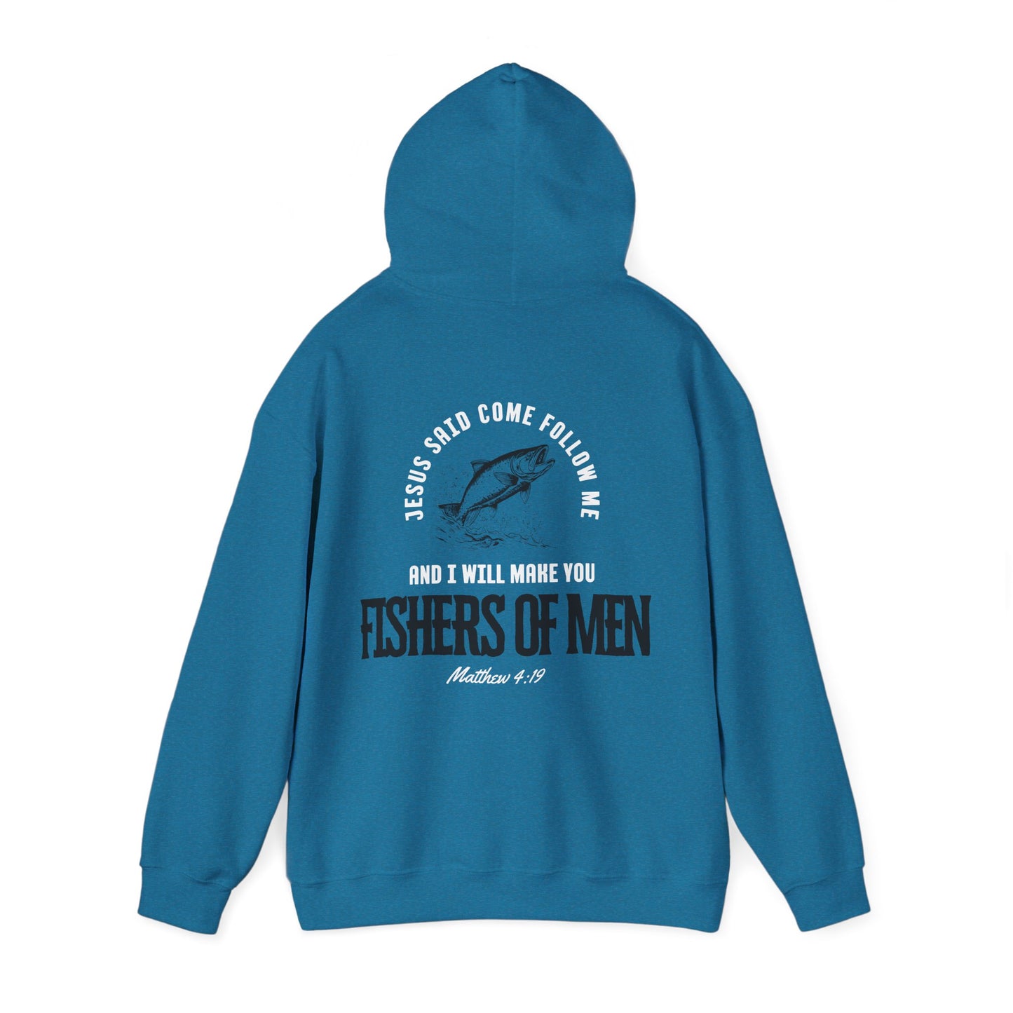Fishers Of Men Scripture Hooded Sweatshirt, Heavyweight Jesus Inspired Bible Verse Hoodie