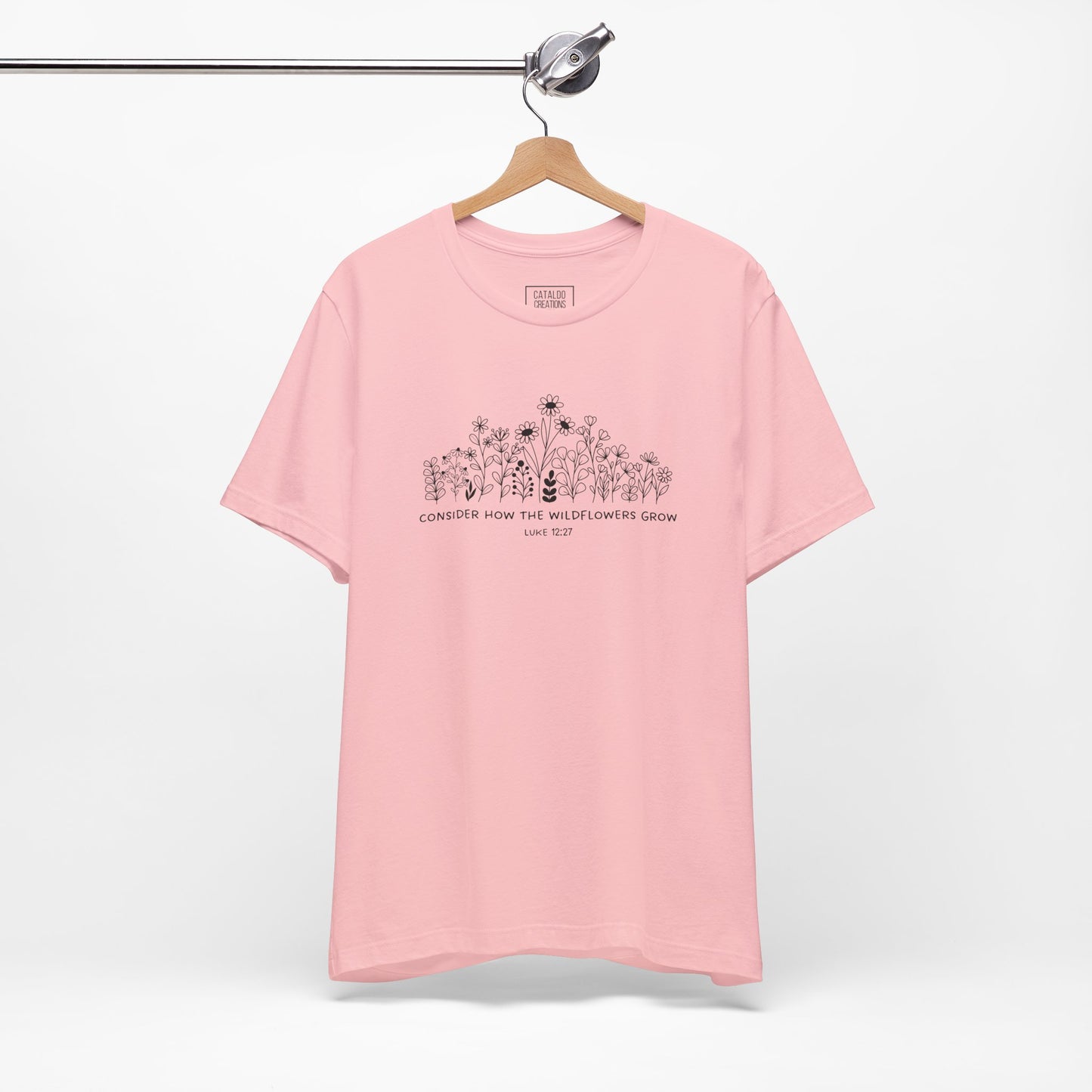 "Consider How The Wildflowers Grow" Luke 12 Bible Verse Graphic T-Shirt
