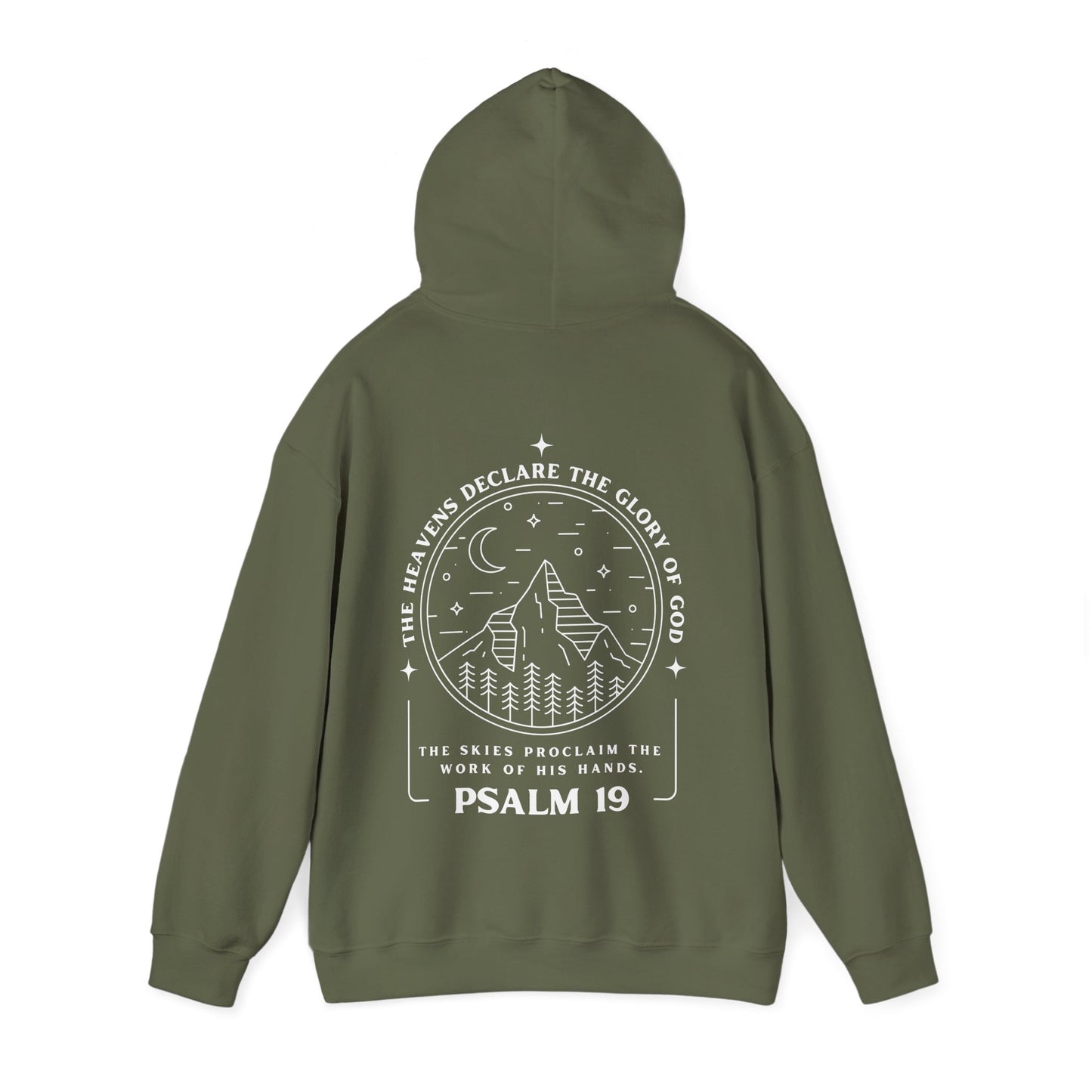 Psalm 19 Cozy Bible Verse Unisex Hoodie, Faith-Based Hooded Sweatshirt, God’s Glory Design, Spiritual Apparel