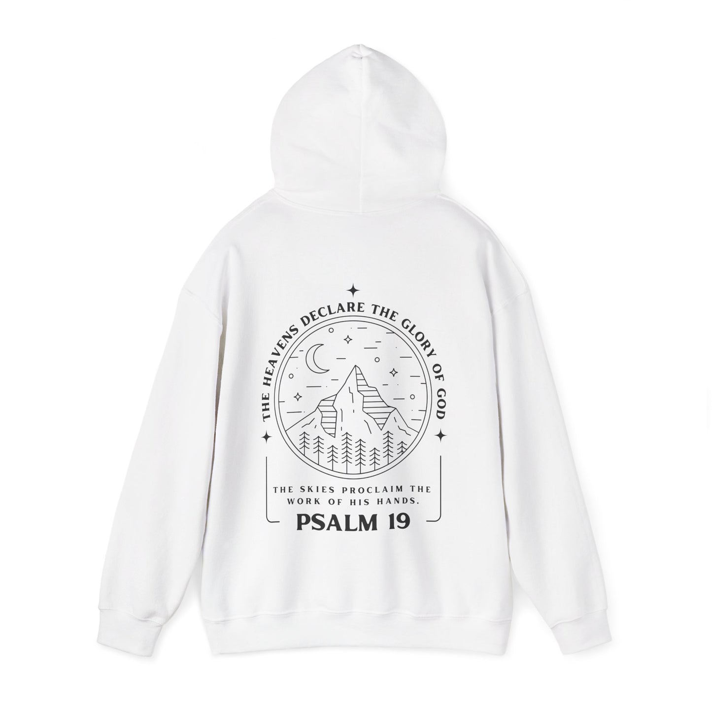 Psalm 19 Cozy Bible Verse Unisex Hoodie, Faith-Based Hooded Sweatshirt, God’s Glory Design, Spiritual Apparel