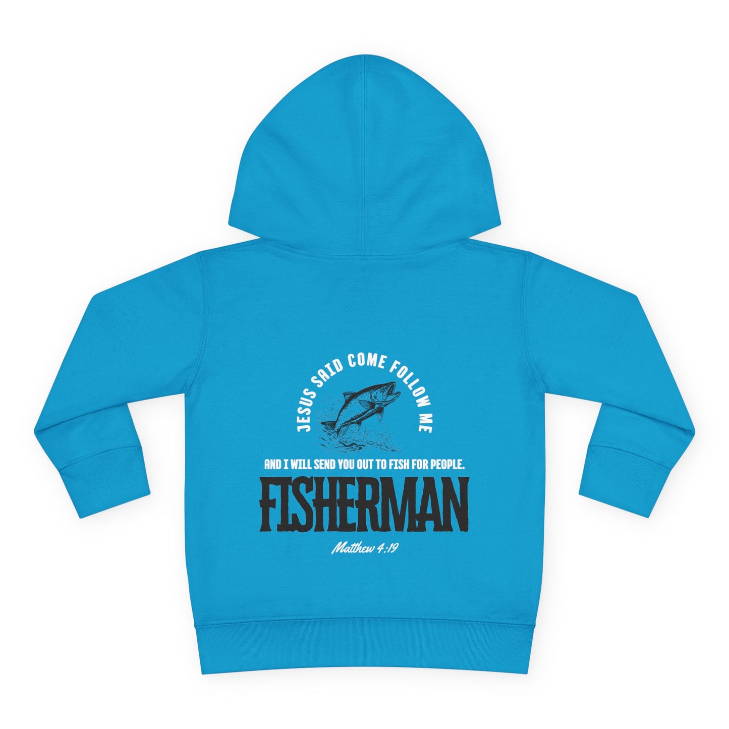 Toddler Christian Fleece Hoodie - Jesus Fisherman Design, Cute Kids Sweatshirt, Religious Baby Gift, Faith Hoodie