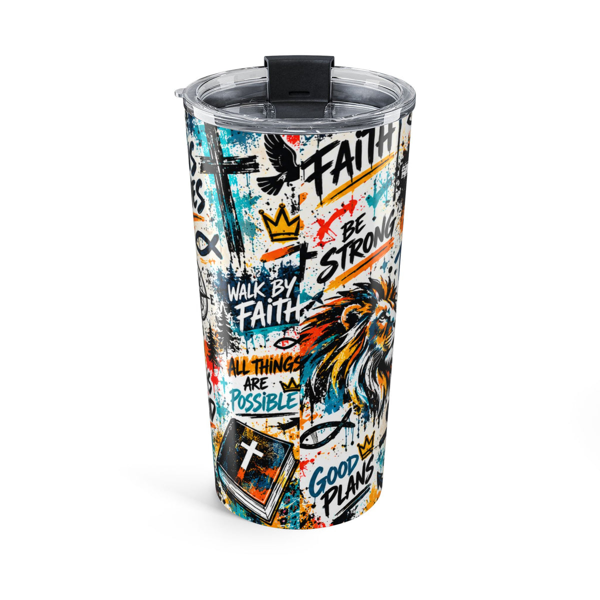 Jesus Christian 20oz Tumbler | Colorful Graffiti Faith-Inspired Stainless Steel Travel Cup