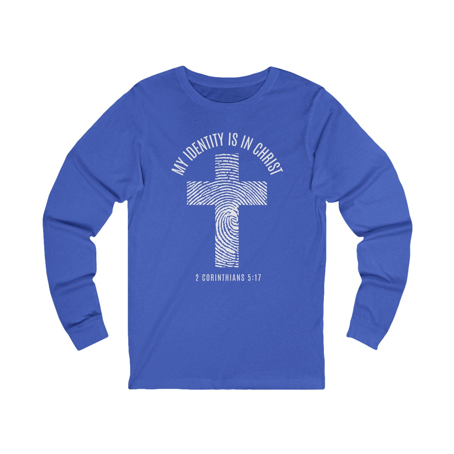 Unisex Long Sleeve Faith Tee - My Identity is in Christ, Christian Apparel, Inspirational Gift, Biblical Message, Religious Shirt
