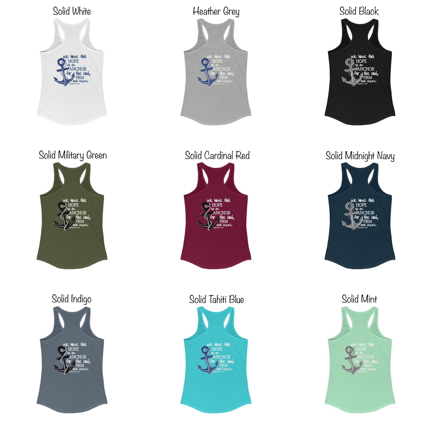 Women's Racerback Nautical Bible Verse Tank Top