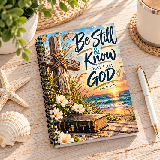 Be Still and Know That I Am God Christian Spiral Notebook | Psalm 46:10 Faith Journal