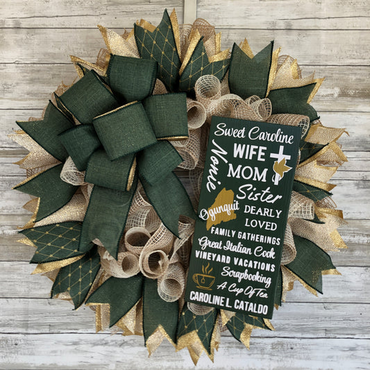 Custom Made Memorial Wreath for Family