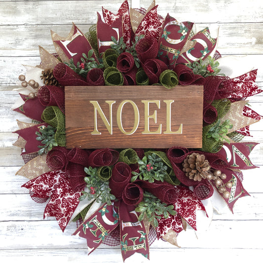 Noel Christmas Handmade Door Wreath