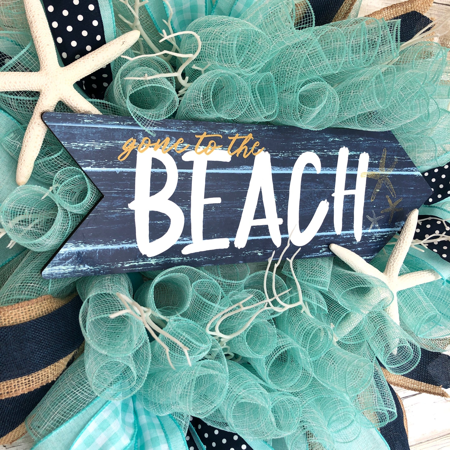 Gone To The Beach Nautical Ocean Door Wreath. Handmade Beach Wreath