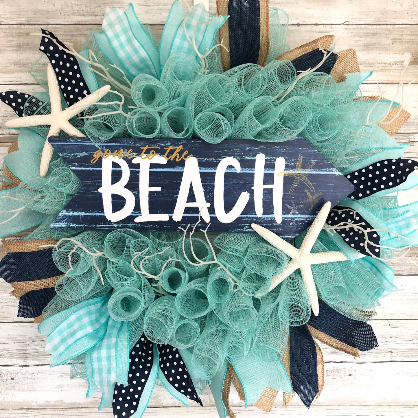 Gone To The Beach Nautical Ocean Door Wreath. Handmade Beach Wreath