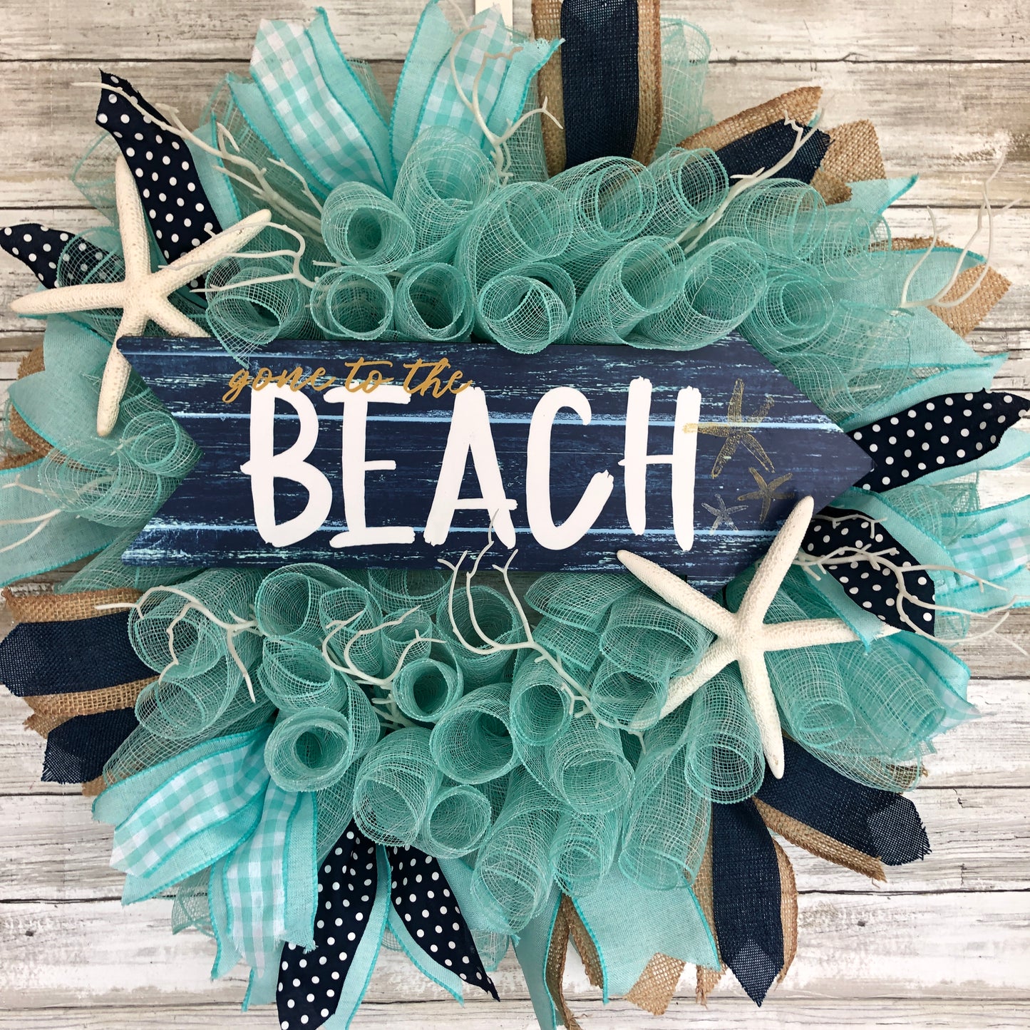 Gone To The Beach Nautical Ocean Door Wreath. Handmade Beach Wreath