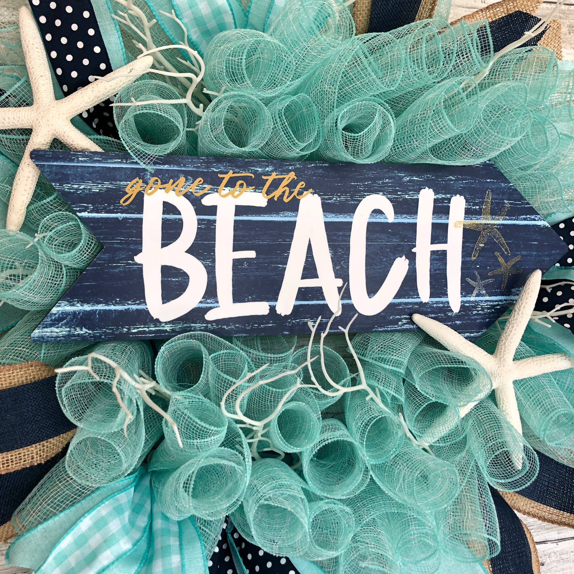 Gone To The Beach Nautical Ocean Door Wreath. Handmade Beach Wreath