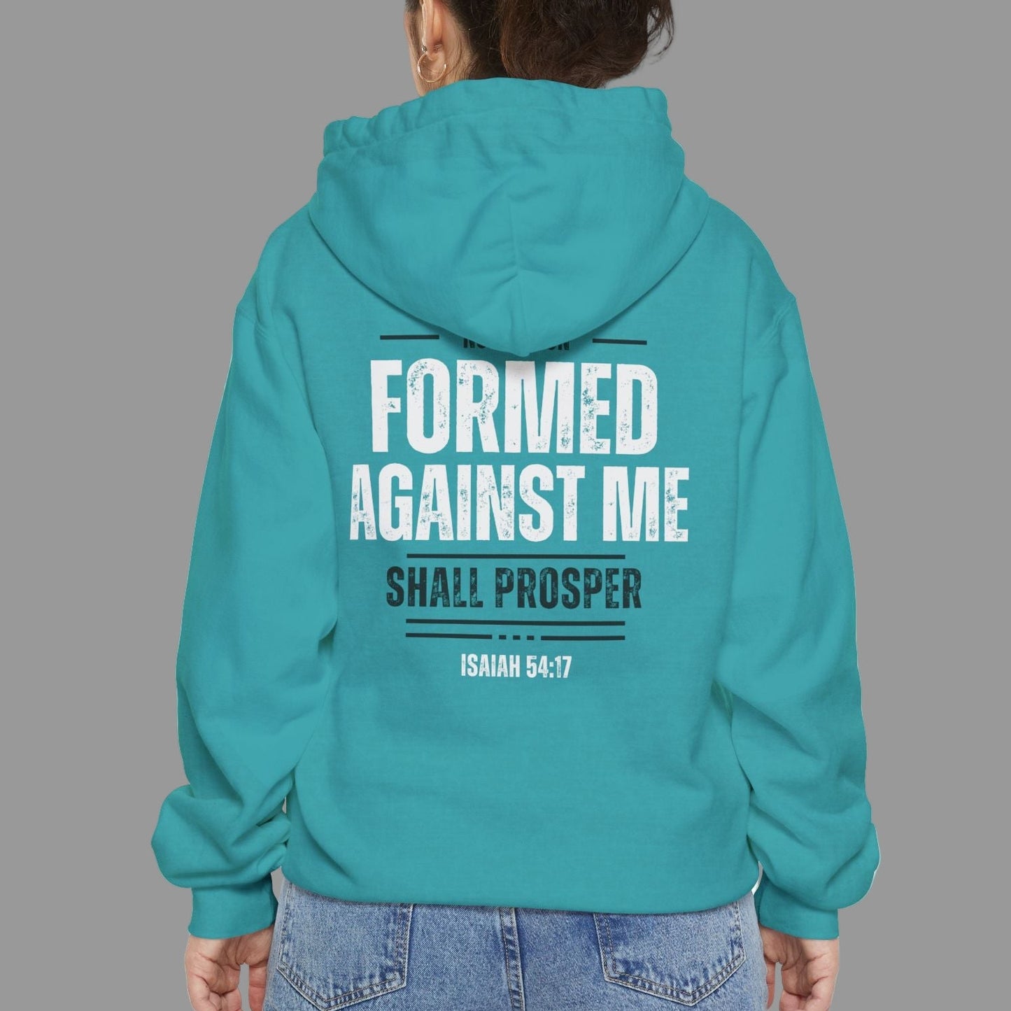 No Weapon Formed Against Me Shall Prosper Bible Verse Premium Hoodie