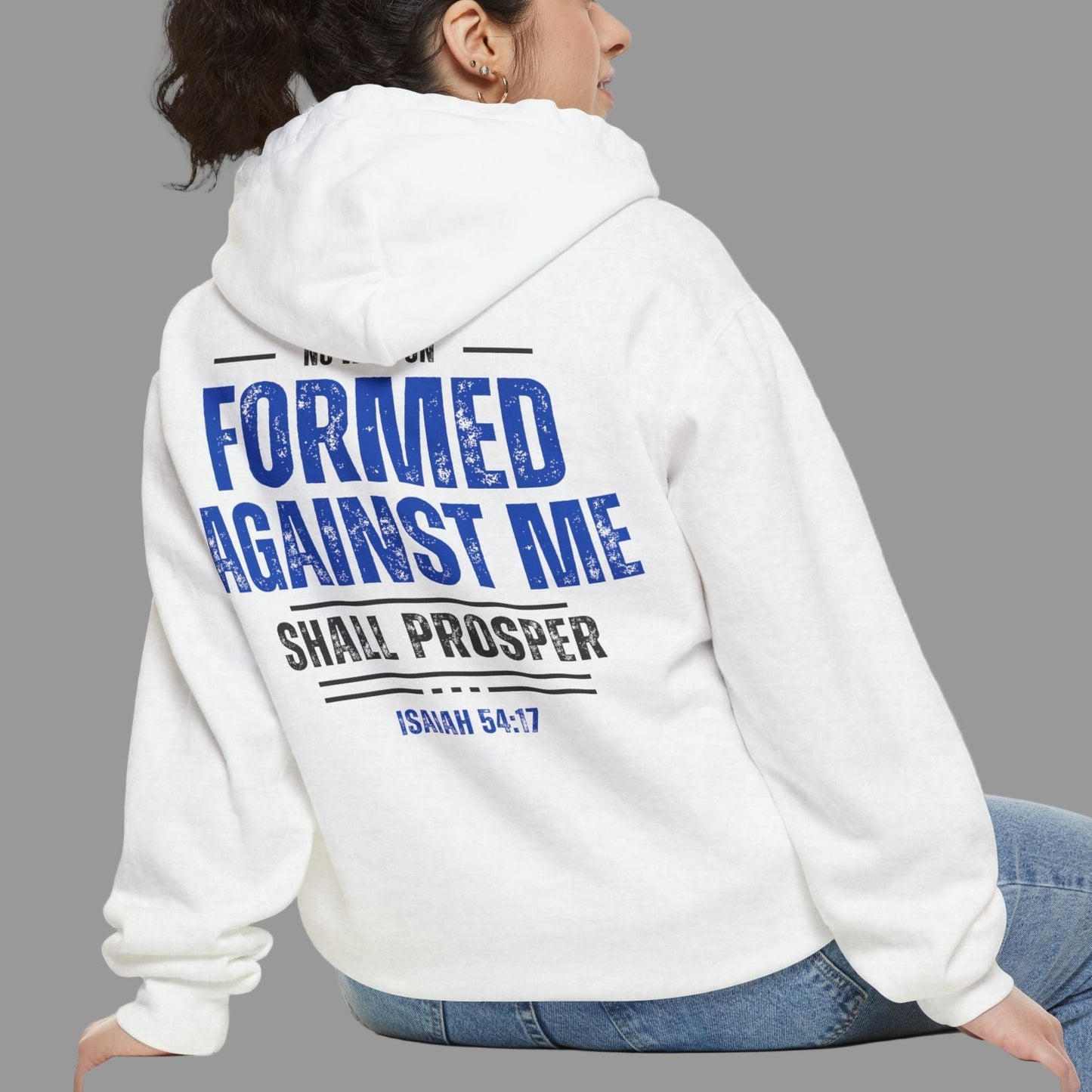 No Weapon Formed Against Me Shall Prosper Bible Verse Premium Hoodie