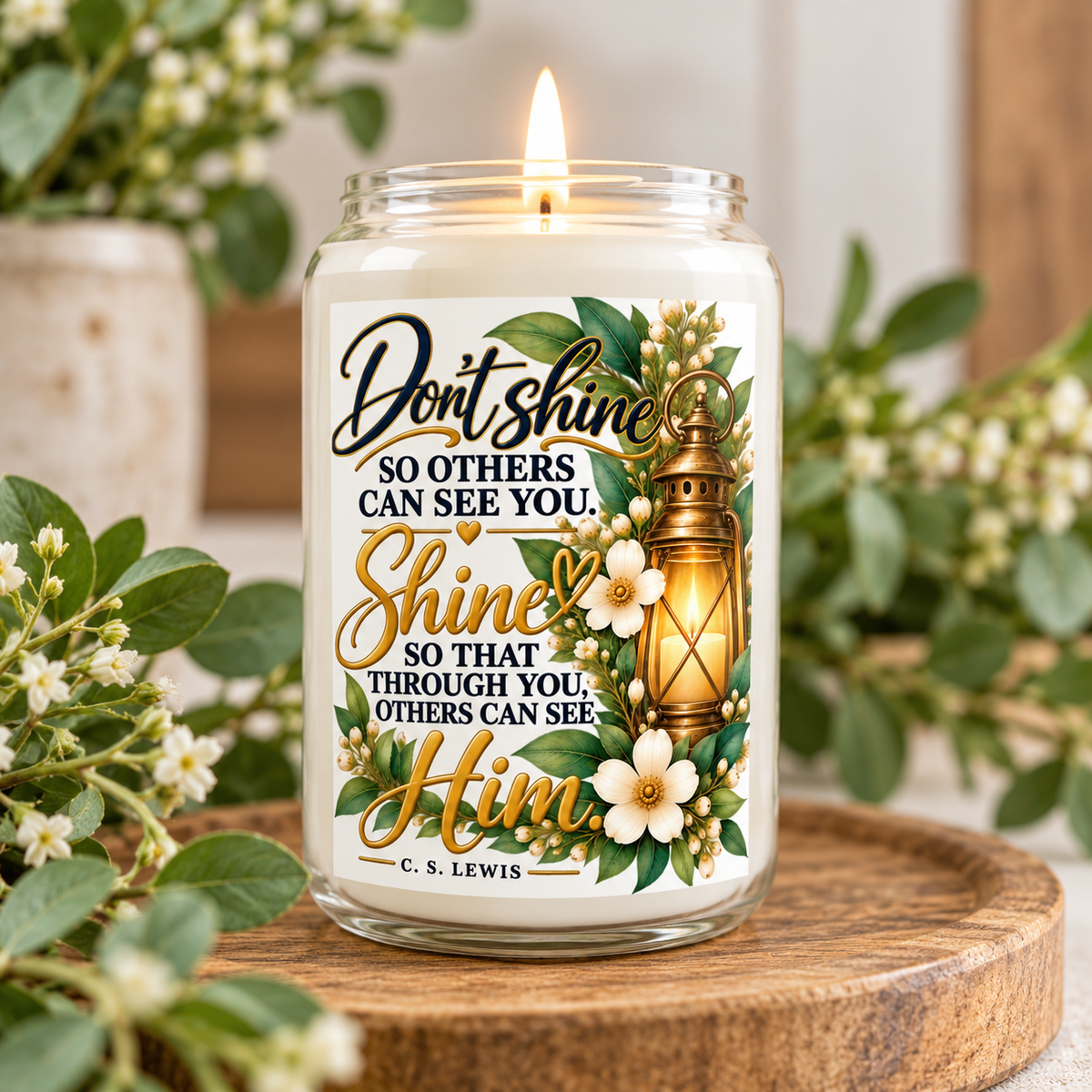 Faith-Based Soy Candle — "Shine So Others Can See Him" 13.75oz Christian Gift For The Home