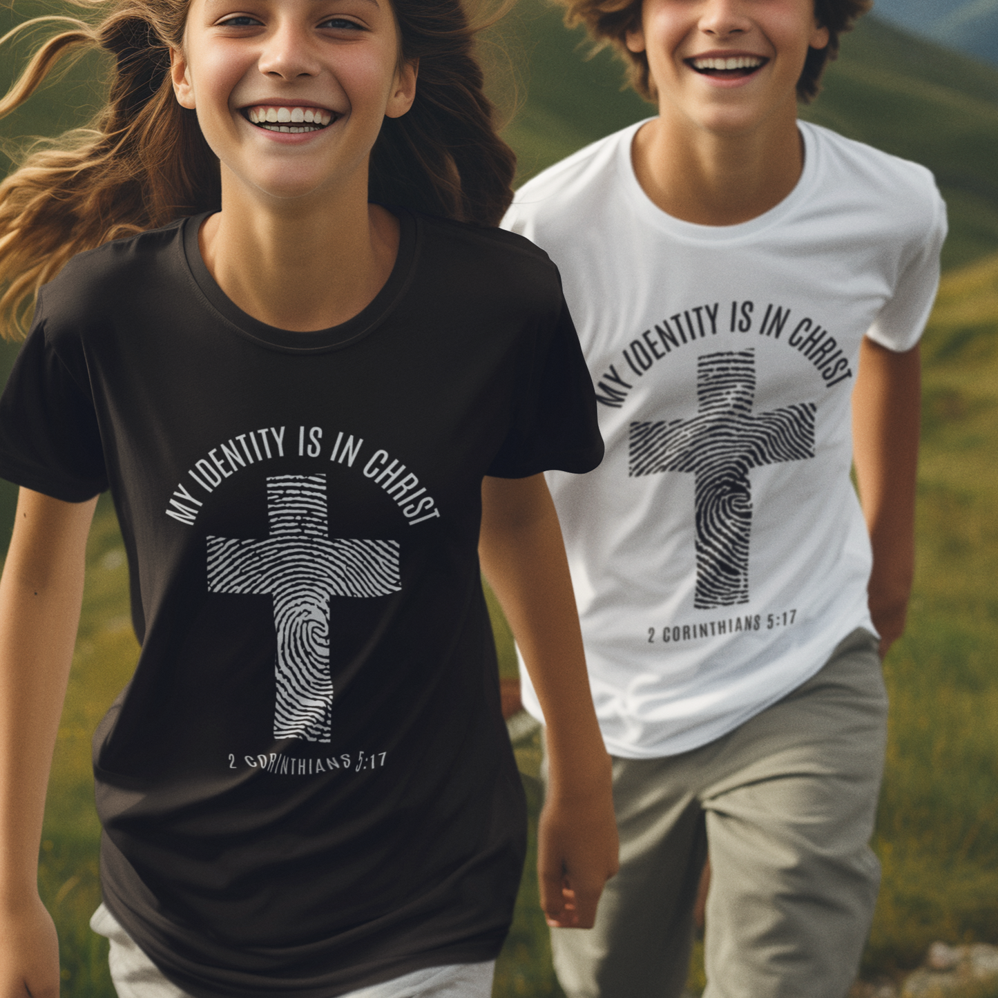 My Identity Is In Christ Faith-Inspired Youth Tee, Spiritual T-Shirt, Christian Youth Apparel, Bible Verse Tee