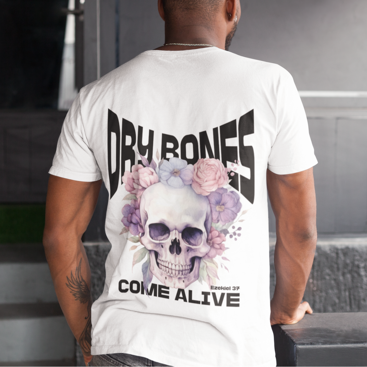 Dry Bones Come Alive, Ezekiel 37 Bible Verse Short Sleeve Tee, Christian Skull Tee, Funky Christian Apparel