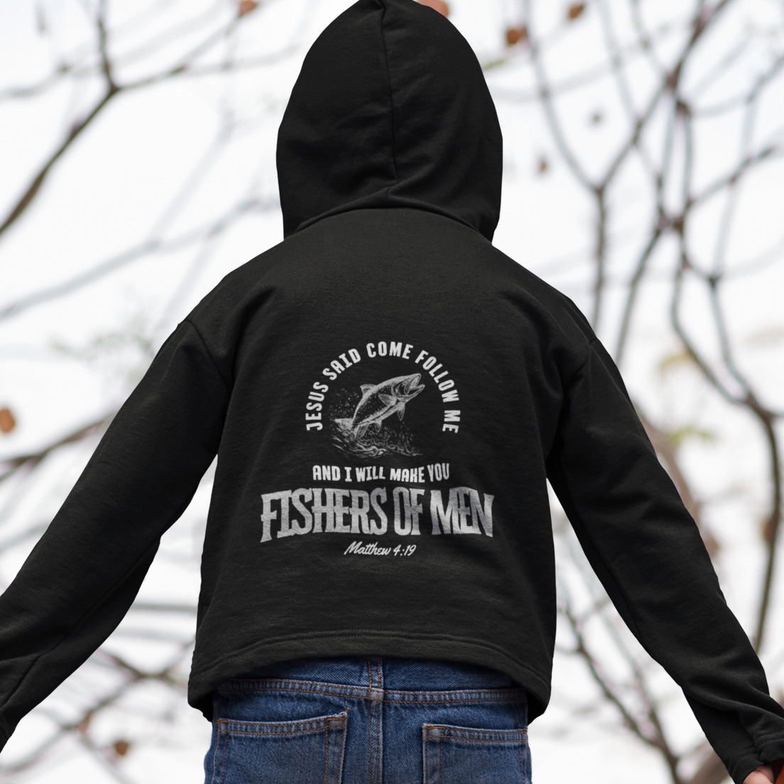Toddler Fisher Of Men Hoodie,  Jesus Scripture Fisherman Hooded Sweatshirt For Small Children