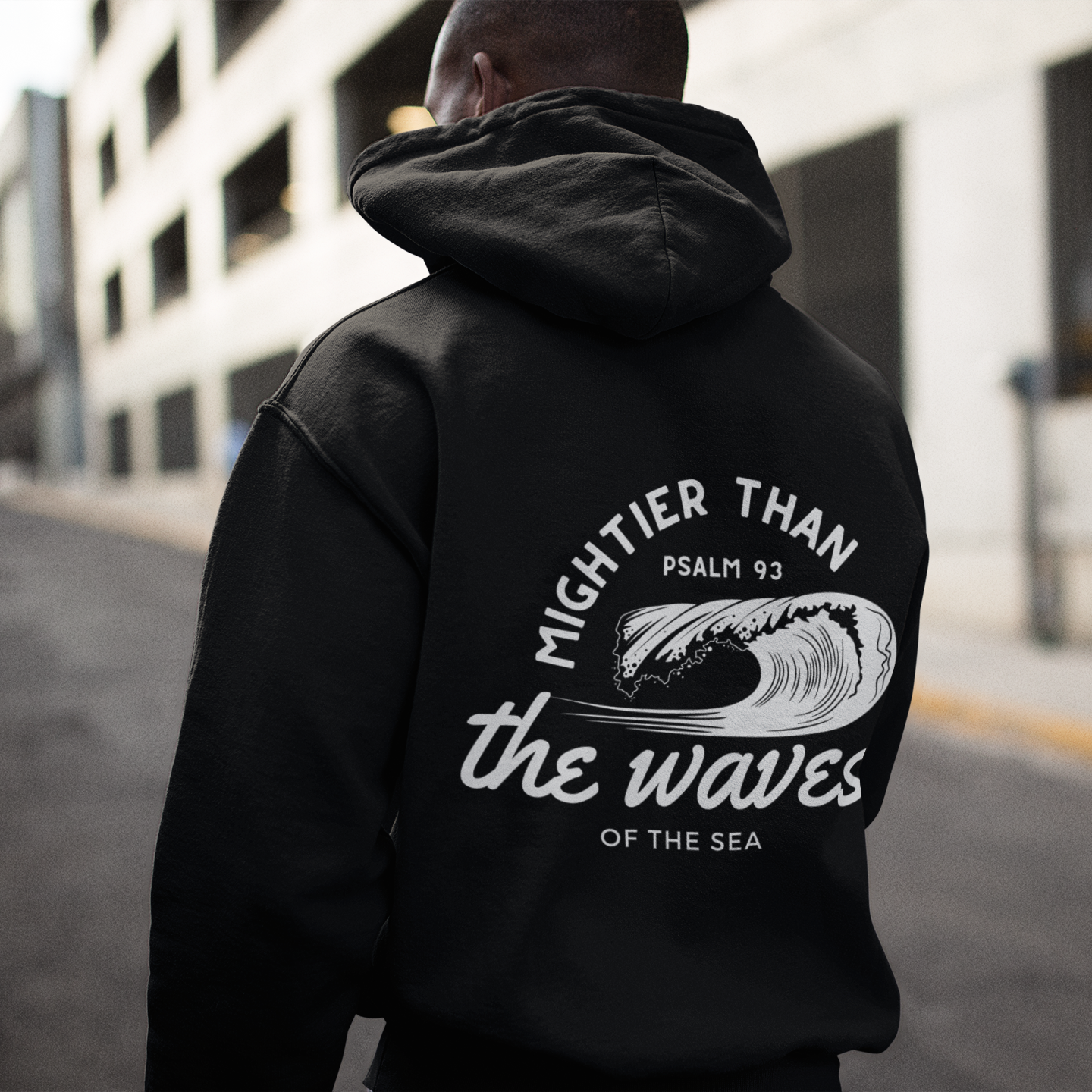 Faith-Inspired Psalm 93 Hooded Sweatshirt, 'Mightier Than The Waves Of The Sea' Cozy Hoodie, Christian Sweatshirt