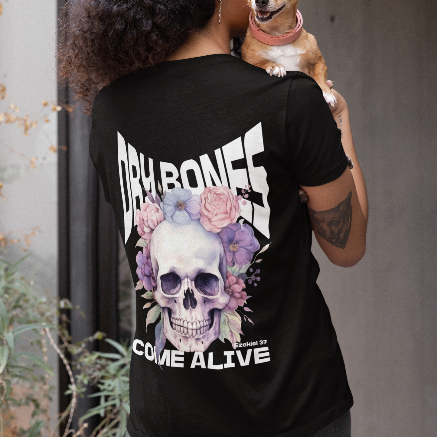 Dry Bones Come Alive, Ezekiel 37 Bible Verse Short Sleeve Tee, Christian Skull Tee, Funky Christian Apparel