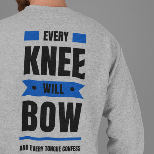 Super Soft Every Knee Will Bow Jesus Crewneck Sweatshirt