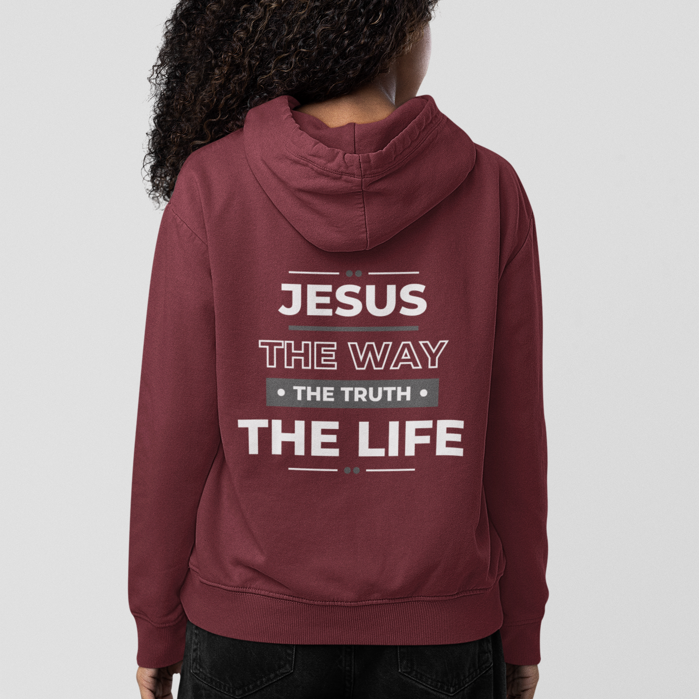Jesus The Way The Truth The Life Christian Zip-Up Hoodie, Faith Apparel, Gift for Believers, Cozy Church Wear