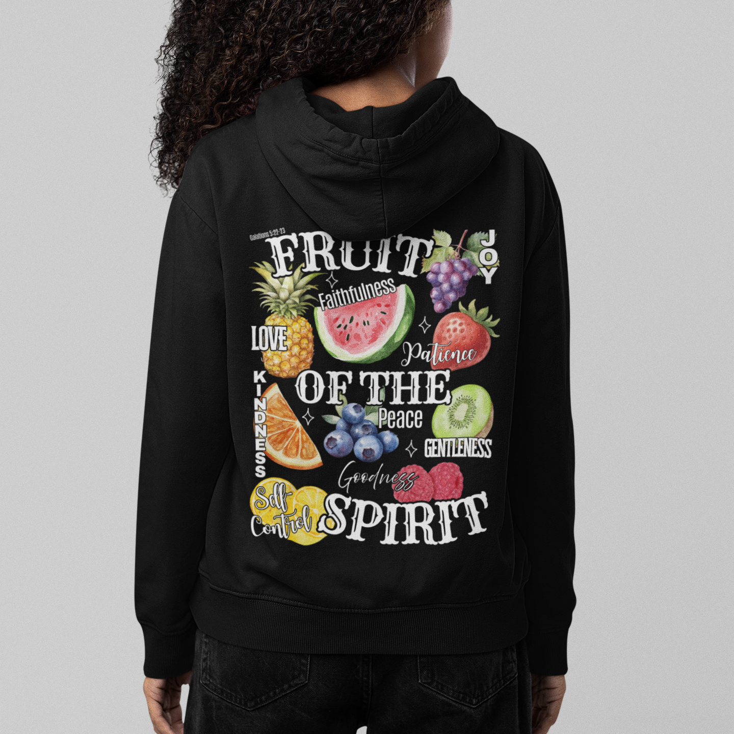 Fruit of the Spirit Christian Hoodie, Galatians 5:22-23 Heavy Blend Hooded Sweatshirt