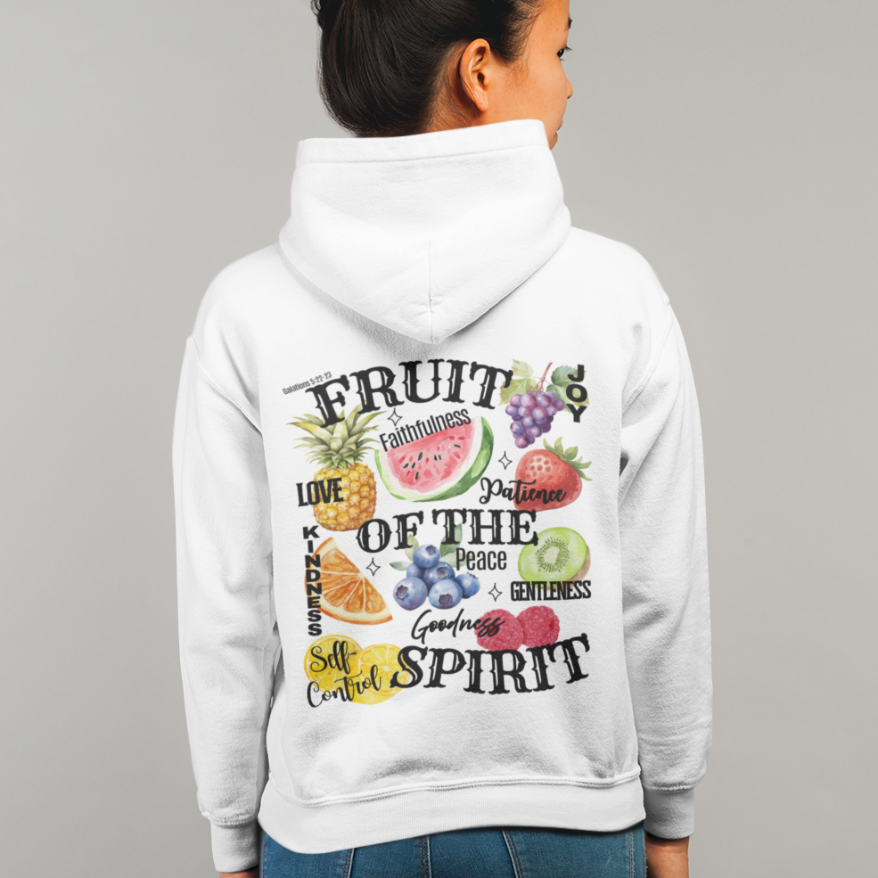 Fruit of the Spirit Christian Hoodie, Galatians 5:22-23 Heavy Blend Hooded Sweatshirt