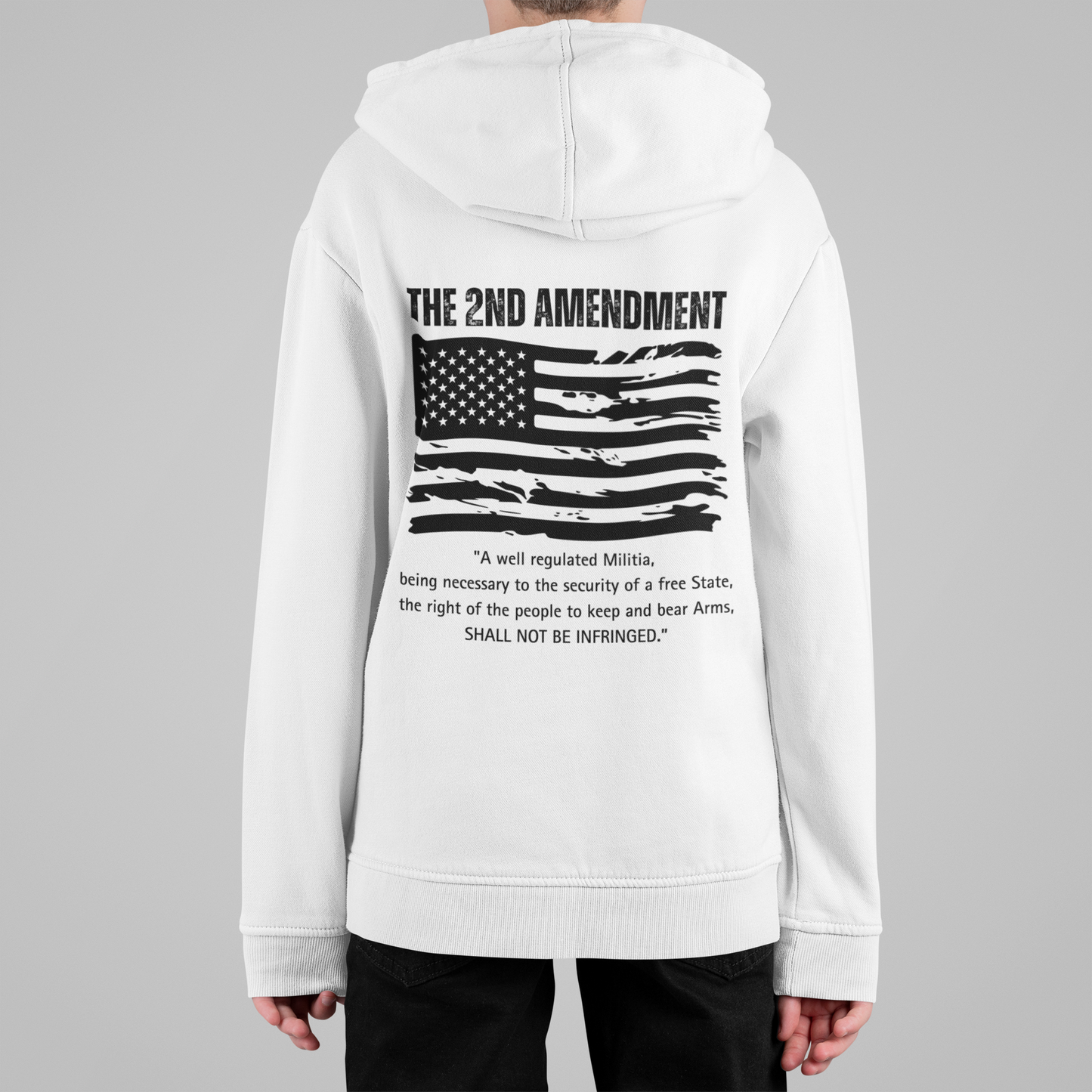Youth 2nd Amendment Flag Design Hoodie, Kids 2A Sweatshirt, Gift for Teens, Patriotic Apparel, Flag Hoodie