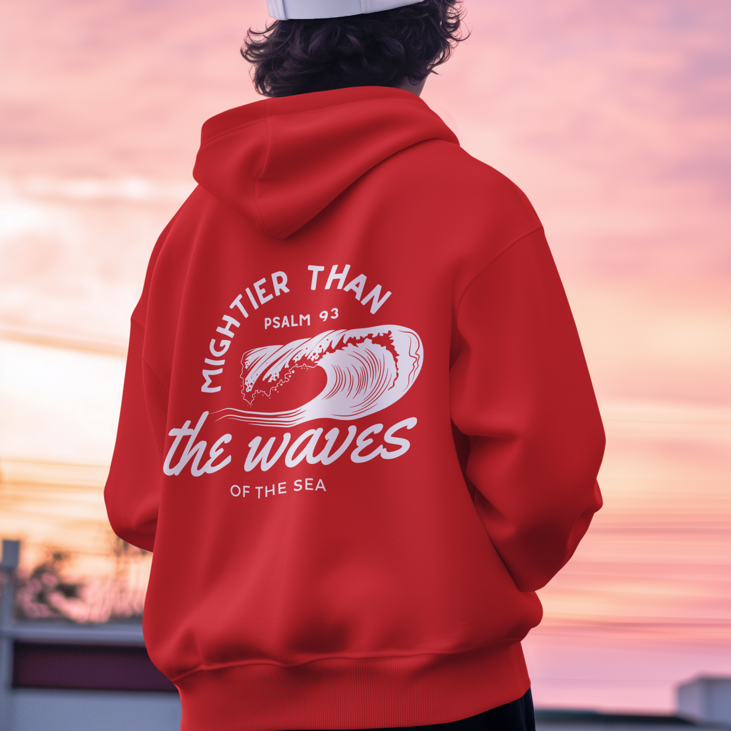 Psalm 93 "Mightier Than The Waves' Bible Verse Full Zip Hoodie | Christian Zip-Up Sweatshirt, Religious Gift, Faith-Based Clothing, Scripture Hoodie