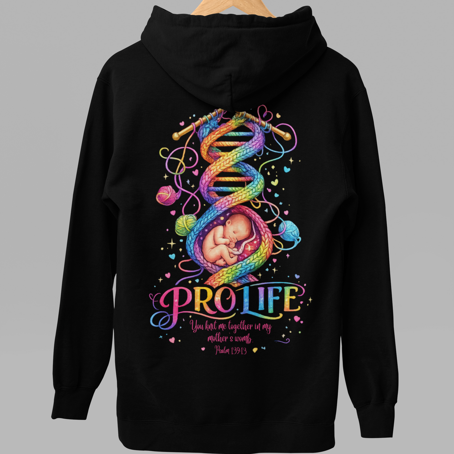 Pro-Life Christian Hoodie, Psalm 139 "You Knit Me Together" Heavy Blend Hooded Sweatshirt
