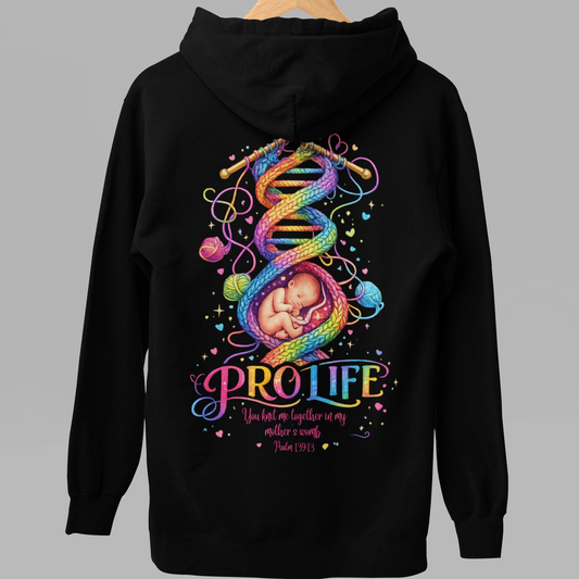 Pro-Life Christian Hoodie, Psalm 139 "You Knit Me Together" Heavy Blend Hooded Sweatshirt