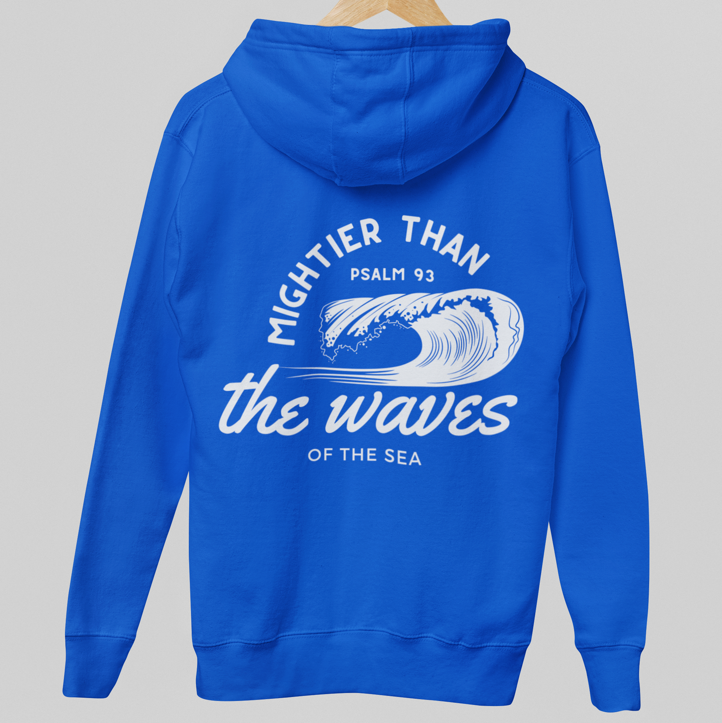 Psalm 93 "Mightier Than The Waves' Bible Verse Full Zip Hoodie | Christian Zip-Up Sweatshirt, Religious Gift, Faith-Based Clothing, Scripture Hoodie