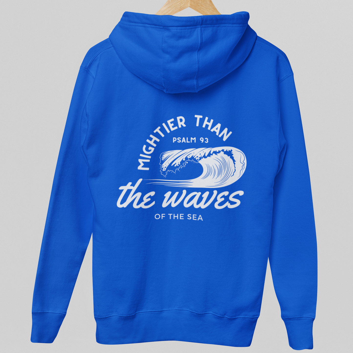 Psalm 93 'Mightier Than The Waves' Bible Verse Full Zip Hoodie | Christian Zip-Up Sweatshirt, Faith-Based Clothing, Scripture Hoodie