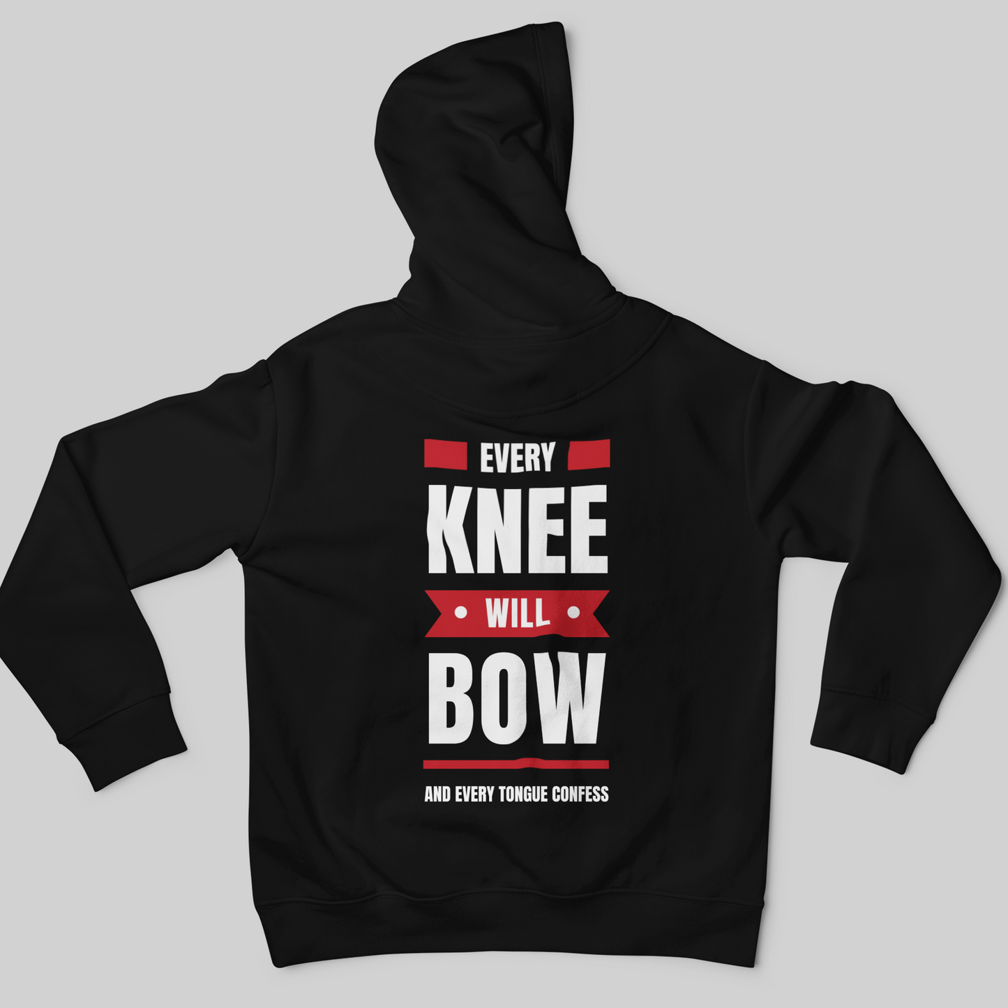 Every Knee Will Bow And Every Tongue Confess Jesus Is Lord Faith-Inspired Full Zip Hoodie | Inspirational Apparel, Christian Gift
