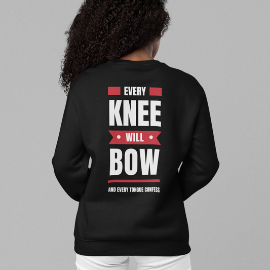 Super Soft Crewneck Christian Sweatshirt. Every Knee Will Bow Jesus Sweatshirt