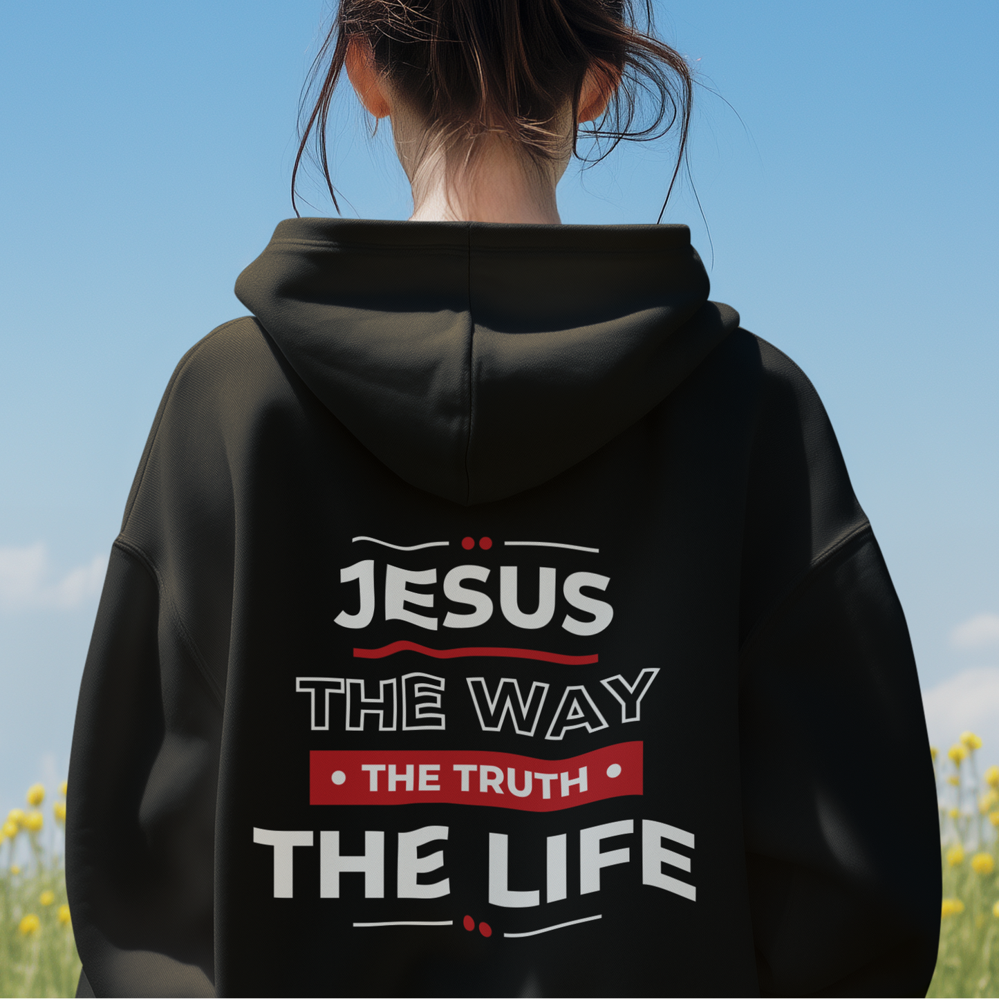 Jesus The Way The Truth The Life Christian Zip-Up Hoodie, Faith Apparel, Gift for Believers, Cozy Church Wear