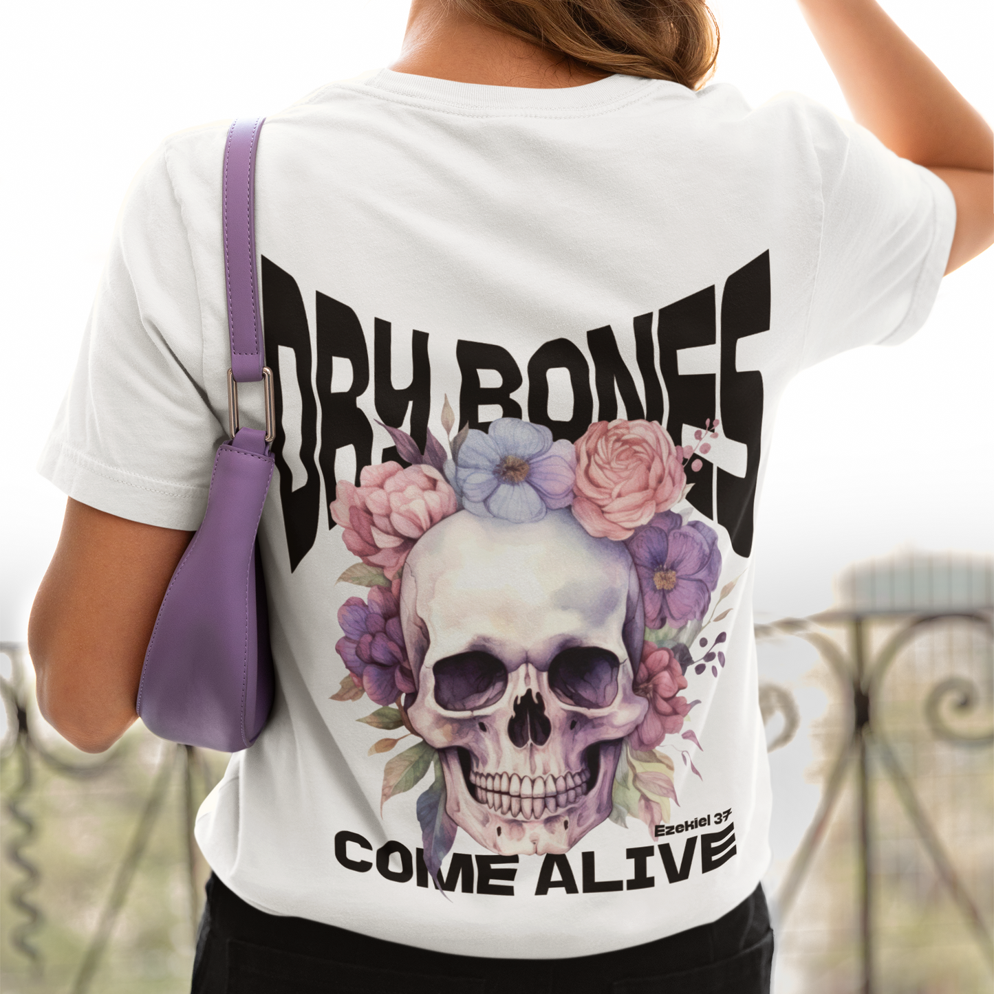 Dry Bones Come Alive, Ezekiel 37 Bible Verse Short Sleeve Tee, Christian Skull Tee, Funky Christian Apparel