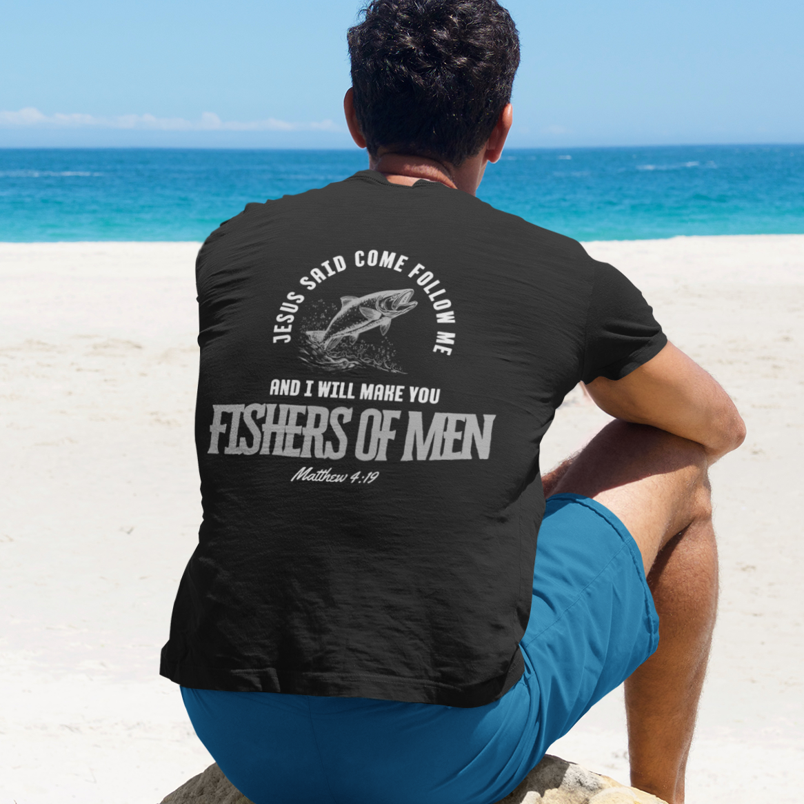 Fishers Of Men Bible Verse Short Sleeve Jesus Tee